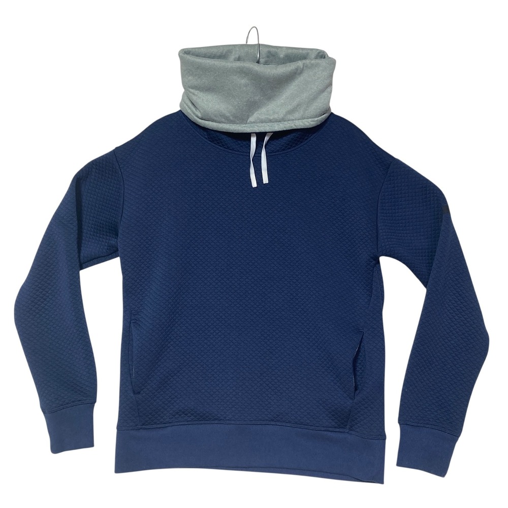 Under Armour Womens Navy‎ Blue Quilted Funnel Neck Pullover Sweatshirt Size M?